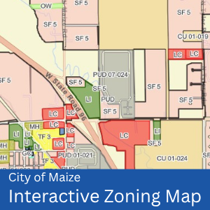 City of Maize Zoning Map Link Graphic (2 x 3 in) (1 x 1 in)